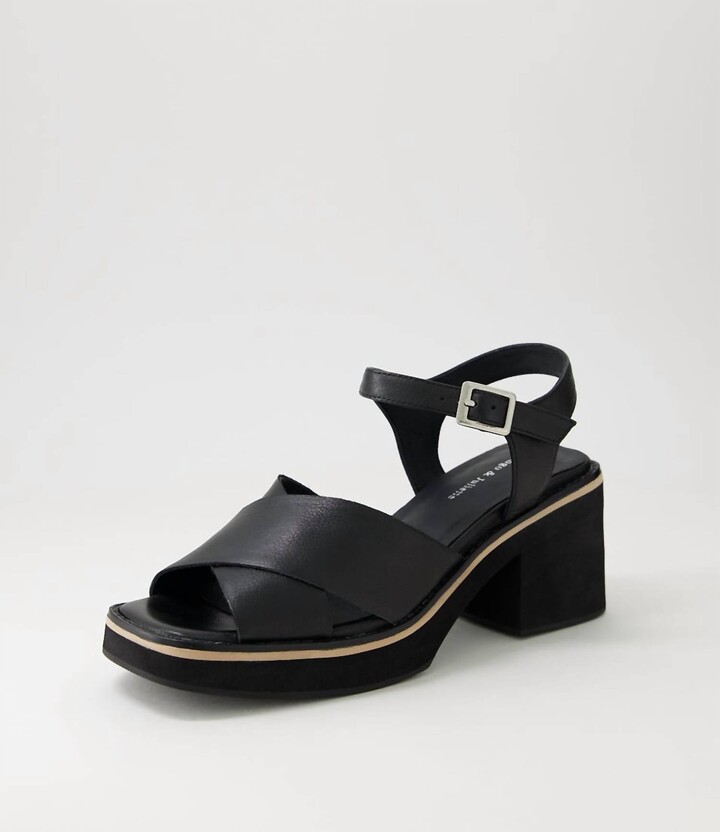 Django & Juliette Women's Jemi Leather Sandals In Black
