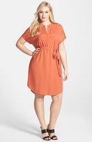 Thumbnail for your product : DKNY DKNYC Half Placket Shirtdress (Plus Size)