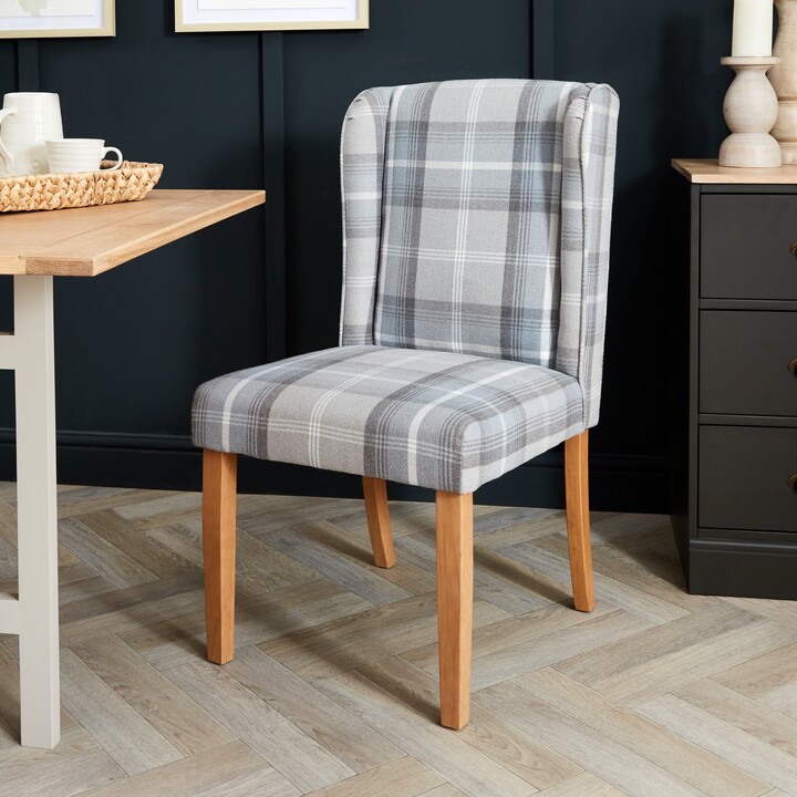 Dunelm Oswald Set of 2 Dining Chairs Grey/White ShopStyle