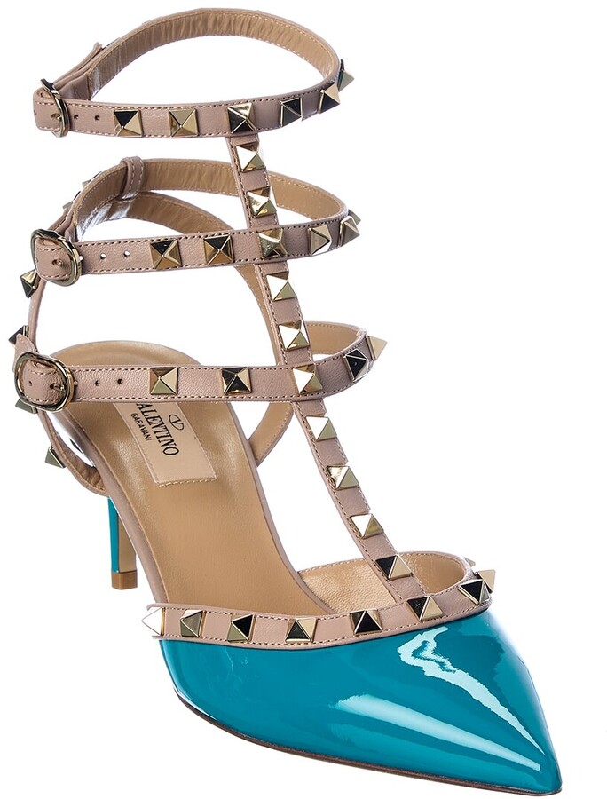 Valentino Blue Ankle Strap Women's Pumps | ShopStyle
