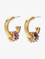 Thumbnail for your product : Brinker & Eliza Gold-Plated Pinkie Swear Crystal Hoop Earrings
