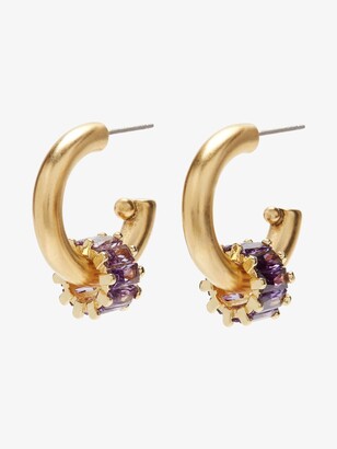Brinker & Eliza Gold-Plated Pinkie Swear Crystal Hoop Earrings
