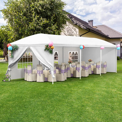 BVNECXP Outdoor Garden Gazebo Wedding Party Tent Canopy Marquee With 5 Removable Sidewalls