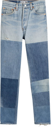 RE/DONE Skinny Jeans in Patchwork Finish