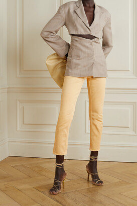 Isabel Marant Niliane Cropped High-rise Slim-leg Jeans - Pastel yellow - FR36
