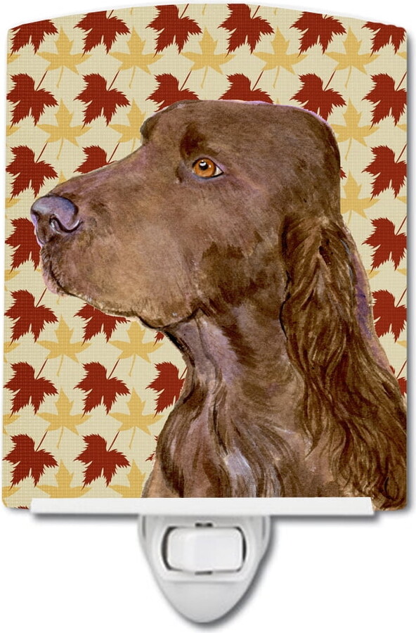 Caroline's Treasures SS4331CNL Field Spaniel Fall Leaves Portrait Ceramic Night Light, 6x4x3", multicolor