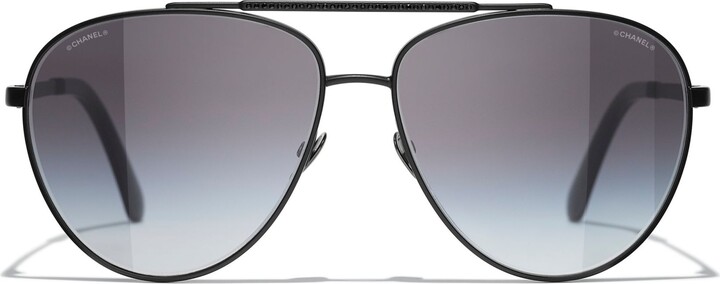 Chanel Pilot Sunglasses CH4279B Matte Black/Blue Gradient - ShopStyle