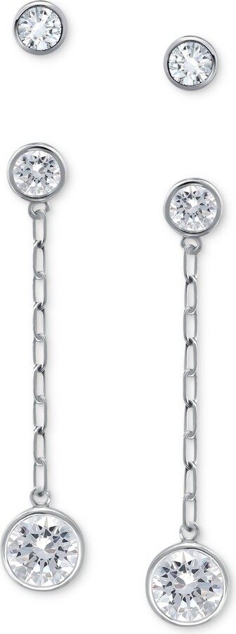 Giani Bernini, Jewelry, Giani Bernini Cubic Zirconia Gradated 3ston 925  Sterling Silver Earrings