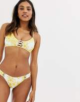 Thumbnail for your product : Seafolly sunflower high leg bikini bottom in yellow
