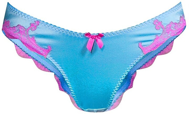 Miss Vickie's Intimates Women's Allover Lace Bikini Underwear OM7 Pink Medium 