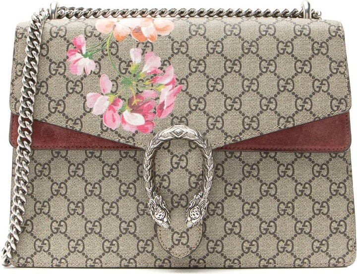 Gucci Brown Gg Supreme Blooms Dionysus Large Shoulder Bag (Authentic Pre- Loved)