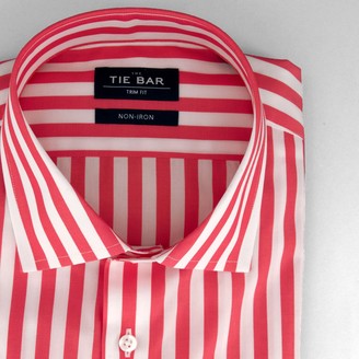 mens pink striped dress shirt