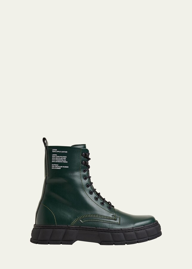 Flat Leather Combat Boots | ShopStyle
