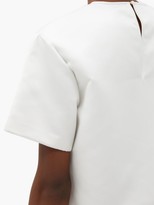 Thumbnail for your product : Rochas Round-neck Duchess-satin Top - Ivory