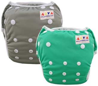 ALVABABY Swim Diaper Reuseable Adjustable Washable Baby Swimpant Shower Gift 2pcs One Size SWB25-29-CA