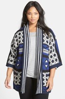 Thumbnail for your product : Lucky Brand Geometric Pattern Cardigan (Plus Size)
