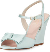 Thumbnail for your product : Kate Spade Imari Satin Wedge Sandal, Pale Blue