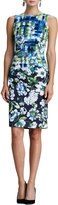 Thumbnail for your product : Oscar de la Renta Sleeveless Mixed Floral-Print Dress