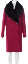 Thumbnail for your product : Roberto Cavalli Fur-Trimmed Wool Coat