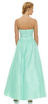 Thumbnail for your product : B. Darlin Strapless Foil-Dot Mesh Ball Gown