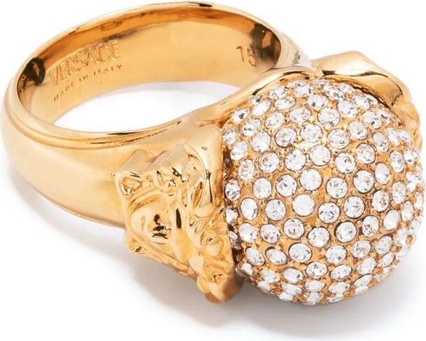 Versace Ring With Crystals - ShopStyle