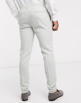 Thumbnail for your product : ASOS DESIGN wedding super skinny wool mix suit pant in light blue twill