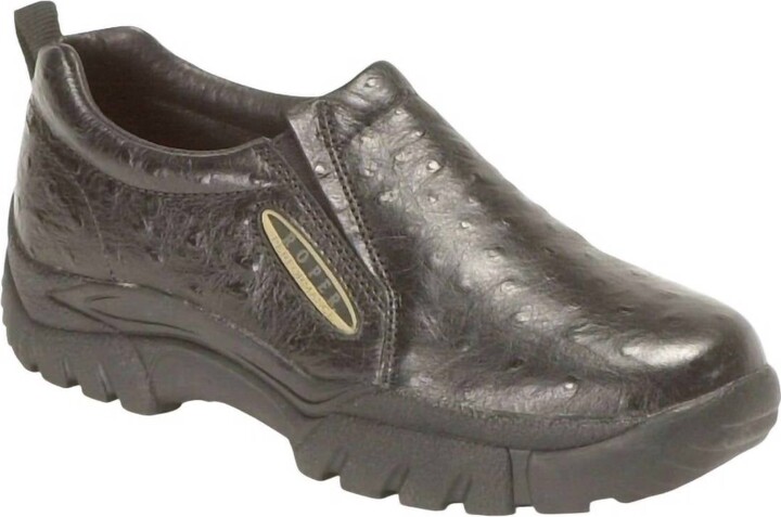 Roper Women's Performance Sport Slip-On Shoes In Black Faux Ostrich