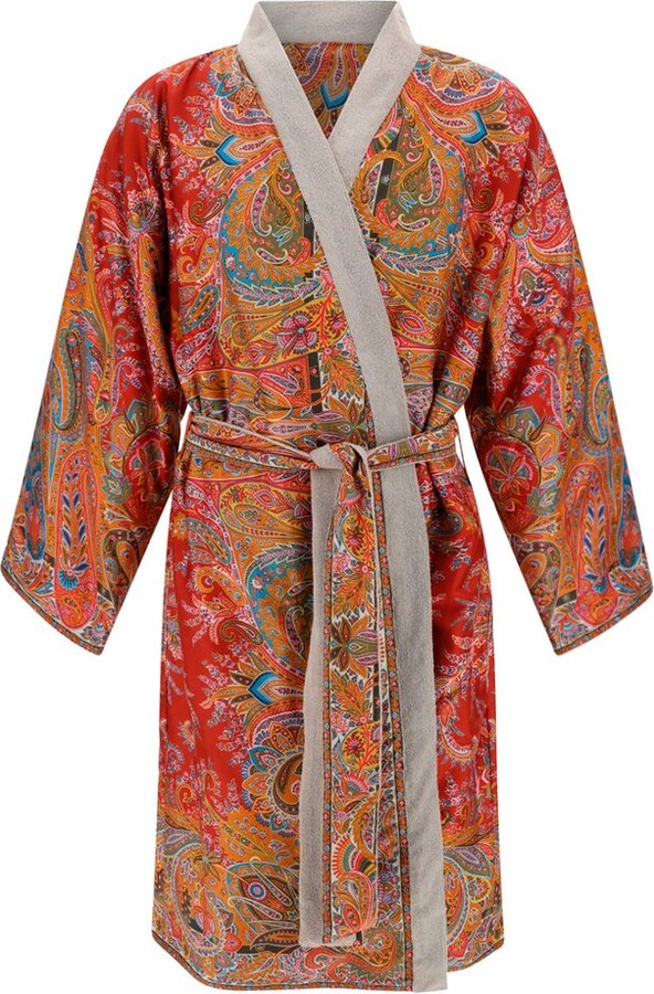 Etro Paisley Print Bathrobe Kimono ShopStyle Coats