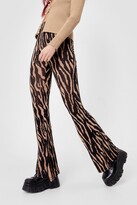 Thumbnail for your product : Nasty Gal Womens You Herd Me Zebra Flare trousers