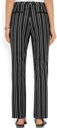 Givenchy Straight-leg Pants In Black And White Striped Wool-jacquard