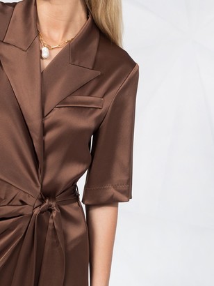 Nanushka Wrap-Style Silk Shirt-Dress