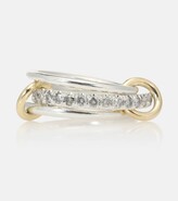 Thumbnail for your product : Spinelli Kilcollin Petunia sterling silver and 18kt gold linked rings with diamonds