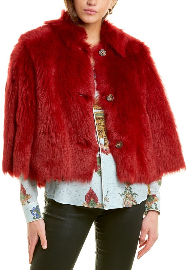 fuzzy red coat