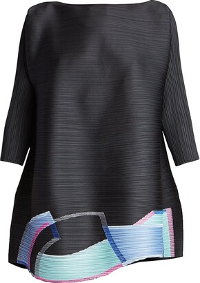 Pleats Please Issey Miyake Black Monthly Colors October T-Shirt