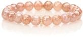 Thumbnail for your product : Sydney Evan Eternity 14kt gold and moonstone beaded bracelet with diamonds