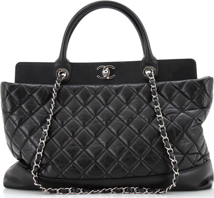 Luxury Handbags CHANEL Be CC Tote Quilted Aged Calfskin Tote
