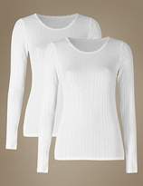 Thumbnail for your product : Marks and Spencer 2 Pack Thermal Long Sleeve Pointelle Tops