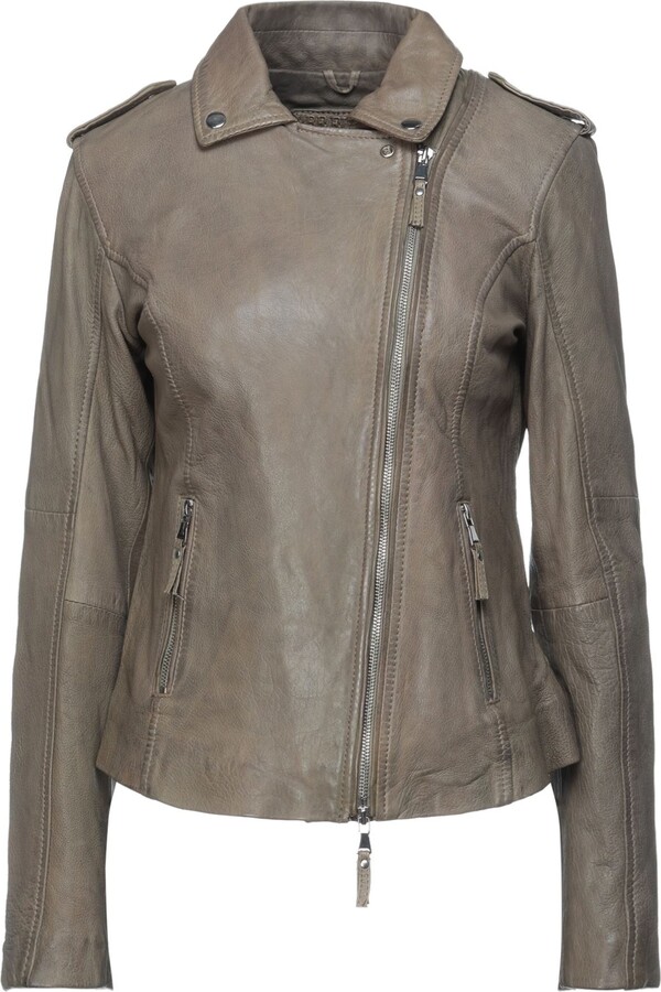 Military Jacket With Leather Sleeves | ShopStyle