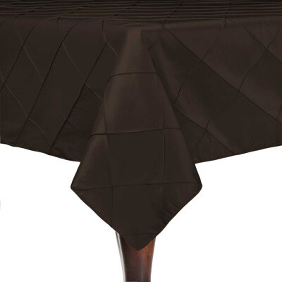 Ultimate Textile -10 Pack- Embroidered Pintuck Taffeta 72 X 120-Inch Rectangular Tablecloth Espresso Dark Brown