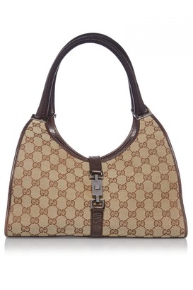 Gucci Monogram Canvas & Leather Shoulder Bag