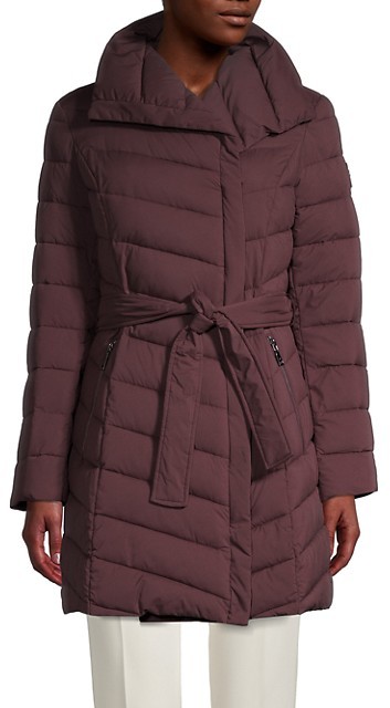Tahari kim stretch wrap puffer coat Clearance