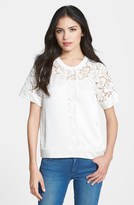 Thumbnail for your product : Rebecca Taylor Lace & Silk Top