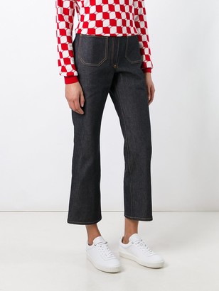 Courreges Mid Rise Cropped Jeans