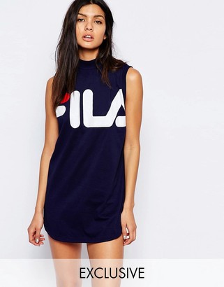 Fila T-Shirt Dress With High Neck & Large Front Logo
