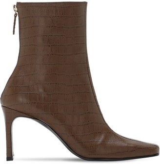 Reike Nen 80mm Croc Embossed Leather Ankle Boots