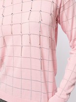Thumbnail for your product : DELPOZO Embellished Embroidered Check Jumper