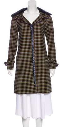 Prada Fur-Trimmed Virgin Wool Coat multicolor Fur-Trimmed Virgin Wool Coat