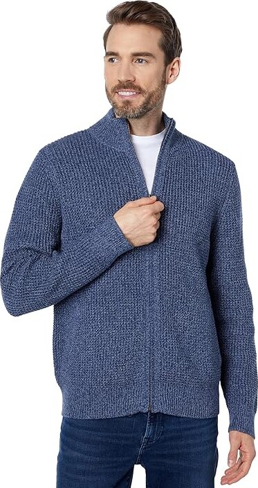 L.L. Bean Organic Cotton Full Zip Sweater Men's Clothing Vintage Indigo : MD