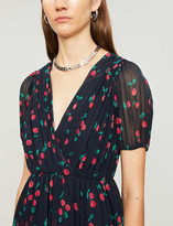 Thumbnail for your product : The Kooples Cherry-print pleated crepe midi dress