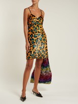 Thumbnail for your product : Ashish Leopard Sequin-embellished Georgette Mini Dress - Orange Multi